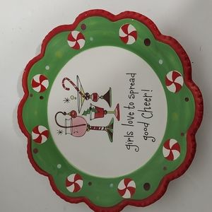 Lori Siebert "Girls Love to Spread Good Cheer" Xmas Decorative Plate
